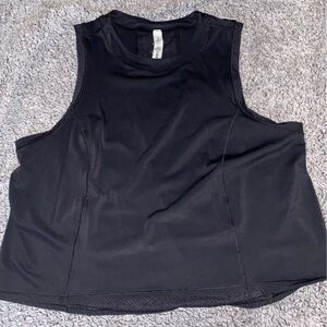 Lululemon Athletica Black Boxy Crop Muscle Tee